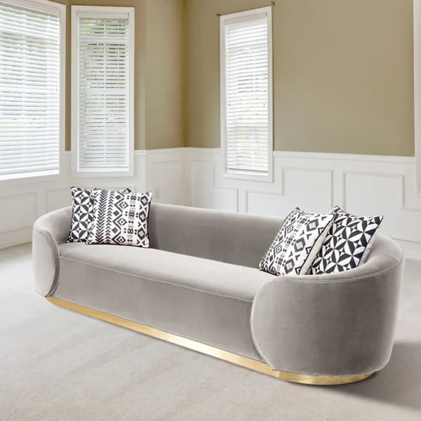 Taille personnalisable Style de design moderne Canapé de velours ensemble avec couverture de tapisserie sectionnelle 0