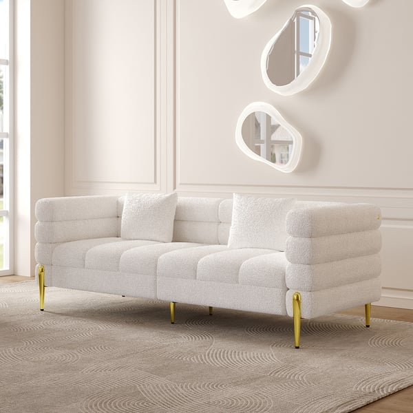 Le canapé de salon de luxe est un ensemble de canapés en velours en tissu. 1