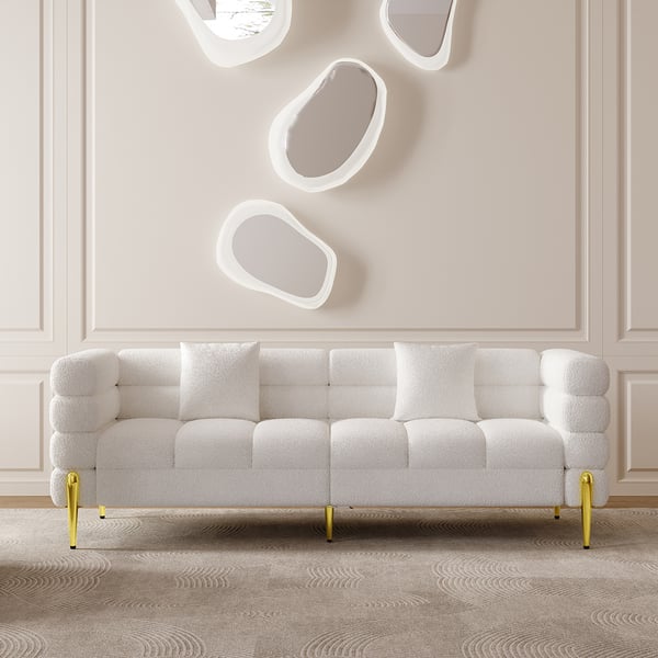 Le canapé de salon de luxe est un ensemble de canapés en velours en tissu. 2