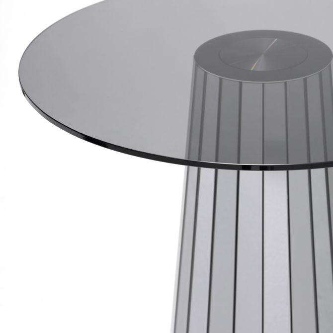 Table à café en verre moderne avec miroir pour salon contemporain 64x64 7