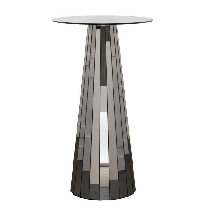 Table à café en verre moderne avec miroir pour salon contemporain 64x64 6
