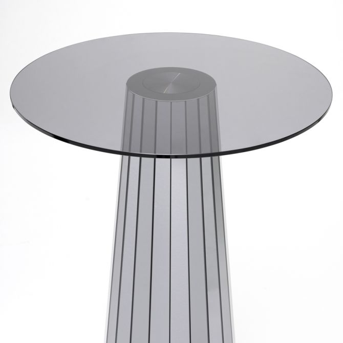 Table à café en verre moderne avec miroir pour salon contemporain 64x64 8