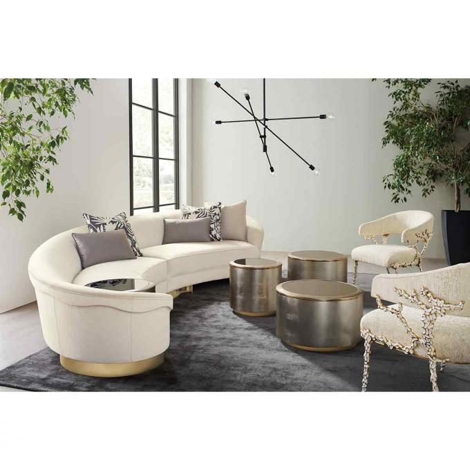 Chaise en velours en cuir à cadre métallique fauteuil salon salon salon fauteuil en cuir avec accent 5