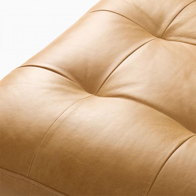 Chaise en cuir à bras de velours moderne avec tabouret ottoman 3