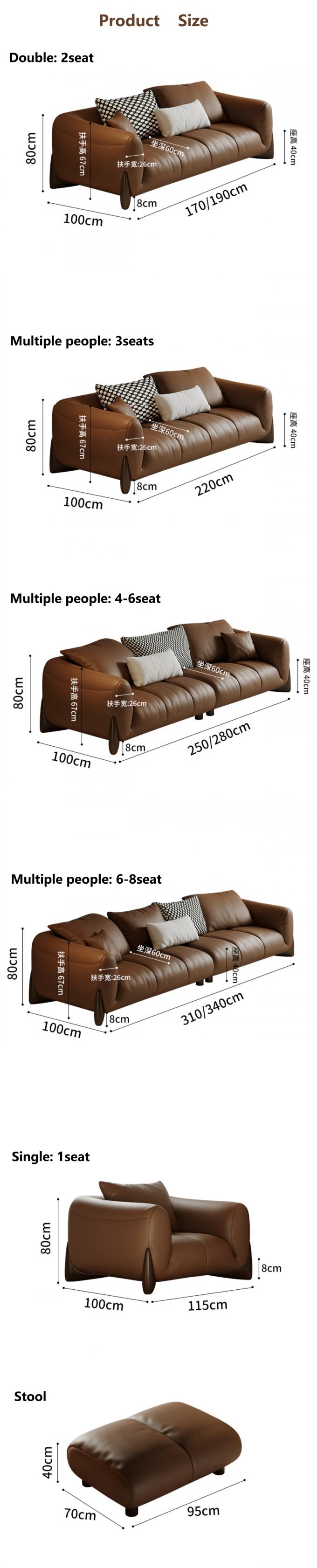 Couchette en cuir italien séquentiel pour fauteuil modulaire 5