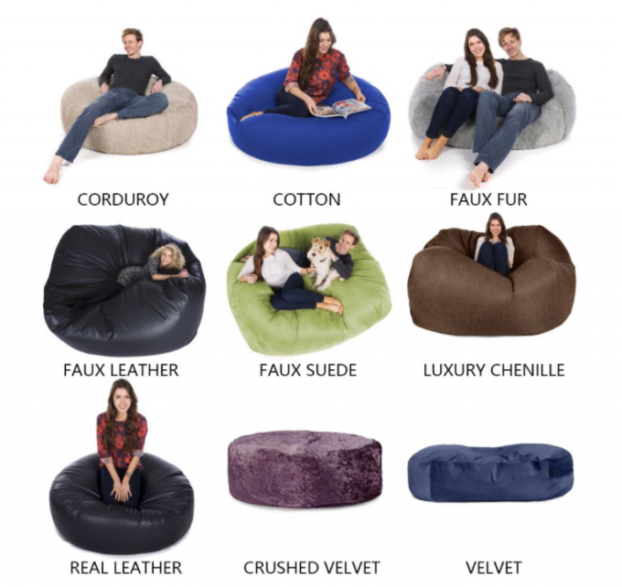 Chaise de salon en plein air 7Ft Giant Bean Bag Souffle Faux fourrure Tissu EPS remplir 3