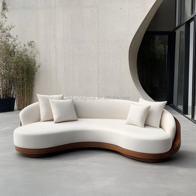 Canapé de velours italien en tissu de loisirs Couch courbé moderne unique 1