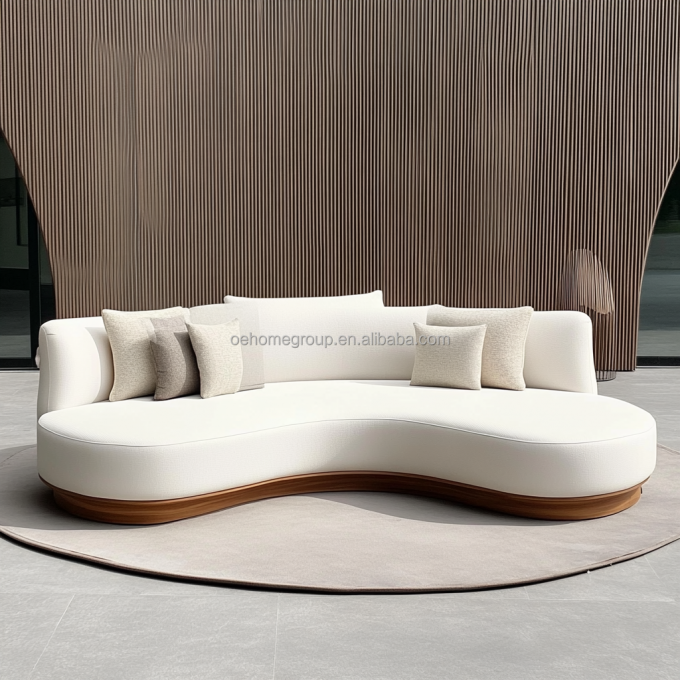 Canapé de velours italien en tissu de loisirs Couch courbé moderne unique 2