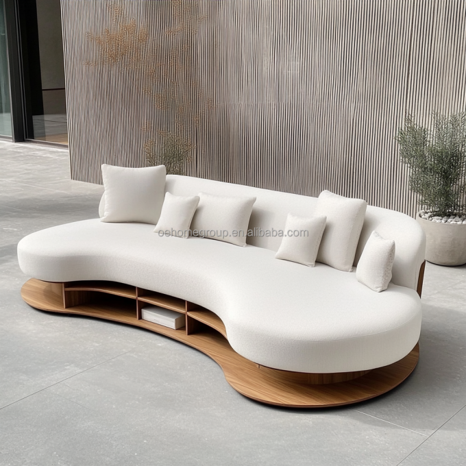 Canapé de velours italien en tissu de loisirs Couch courbé moderne unique 3