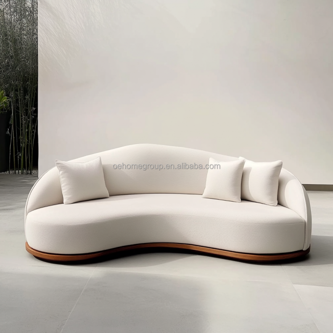 Canapé de velours italien en tissu de loisirs Couch courbé moderne unique 5