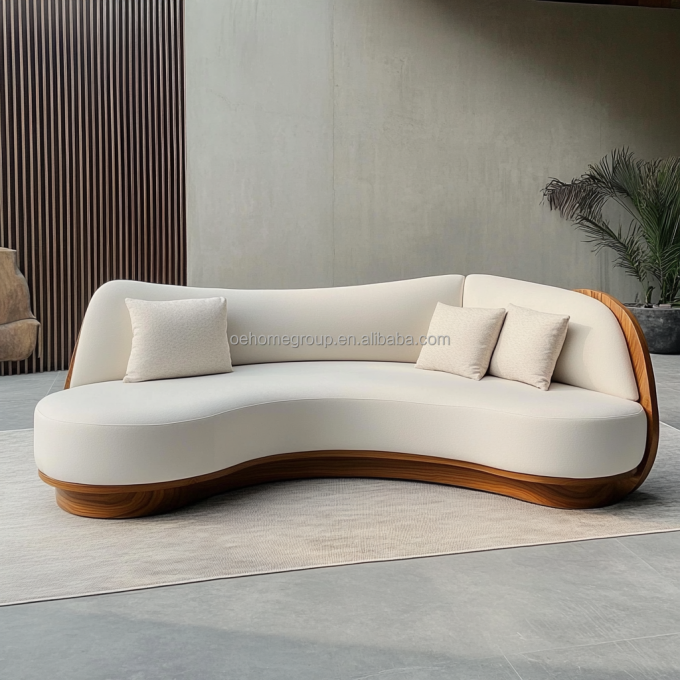 Canapé de velours italien en tissu de loisirs Couch courbé moderne unique 6