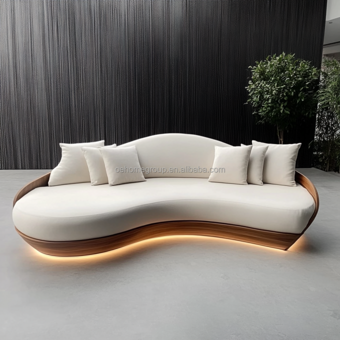 Meubles de salon canapé en velours nordique léger Luxe créatif canapé double fauteuil avec revêtement en tissu 6