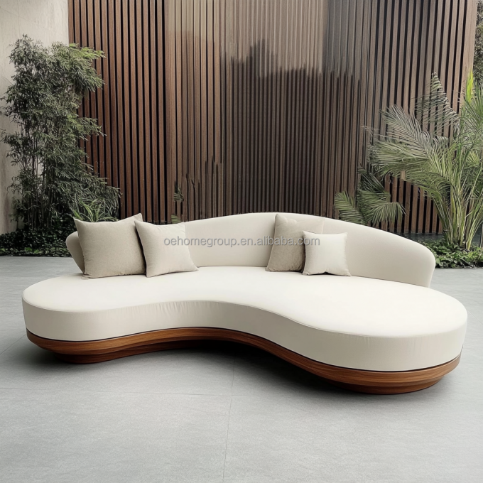 Pas de canapé sectionnel gonflable de design moderne avec style d'angle et tissu de velours modulaire incurvé 3