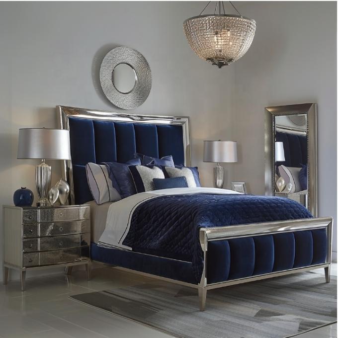 Élégance meubles de chambre classique ensemble avec tête de miroir de taille King et le matériau moderne MDF 6