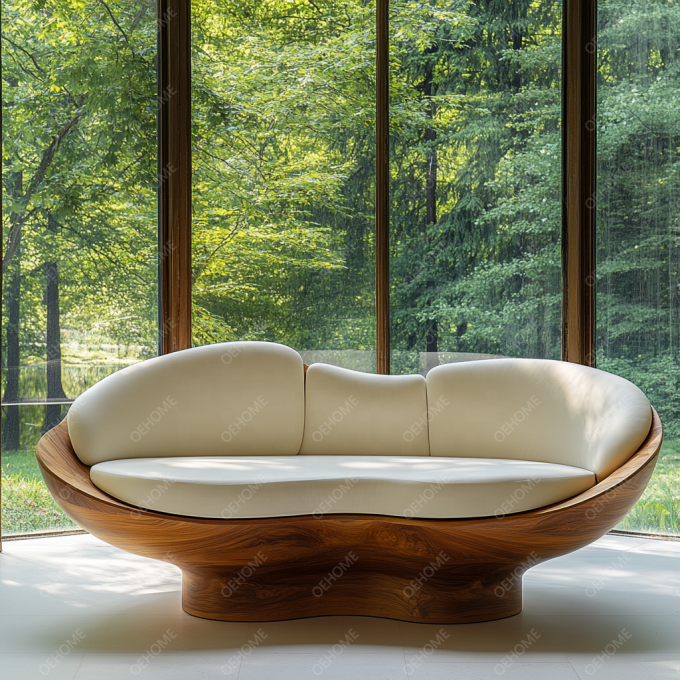 Un canapé moderne personnalisable avec un salon simple, des jambes en bois et un coin pour créer une atmosphère relaxante. 5