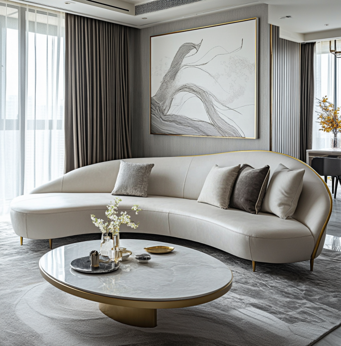 Velours et cuir authentique Les canapés d'hôtel pour meubles de hall d'hôtel multifonctionnels Salons ou appartements 4