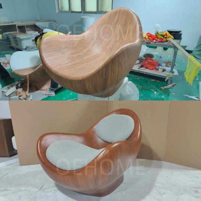 Matériau de la couverture : Fauteuil inclinable minimaliste moderne, chaise de loisirs en bois massif de forme unique pour la maison, l'hôtel, le bureau, le bar 5