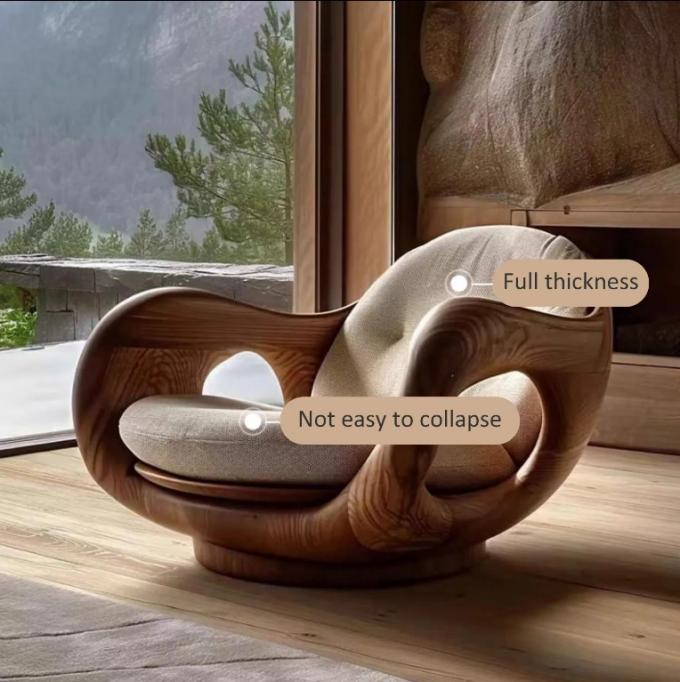 Fauteuil inclinable d'hôtel de type 1 en bois massif de style italien, canapé individuel créatif convertible, design de cabine de première classe en bois de grume 2
