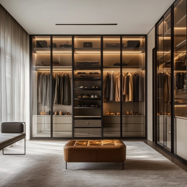 Meubles de garde-robe en bois extensibles pour la conception de chambres à coucher modernes à Foshan 0