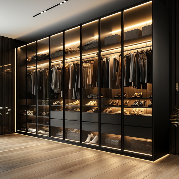 Meubles de garde-robe en bois extensibles pour la conception de chambres à coucher modernes à Foshan 4