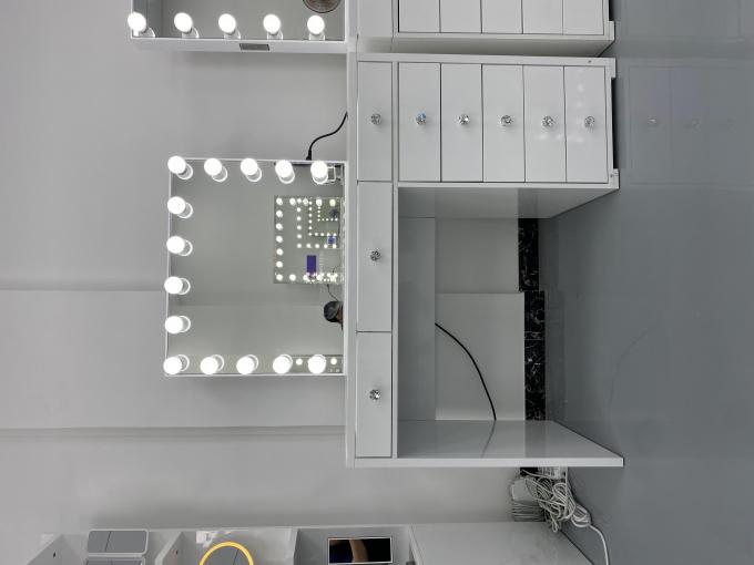 Y emballage table de dressing moderne avec miroir lumineux chambre à coucher vanité maquillage bureau miroirs à LED ensemble tiroirs vestiaires 4