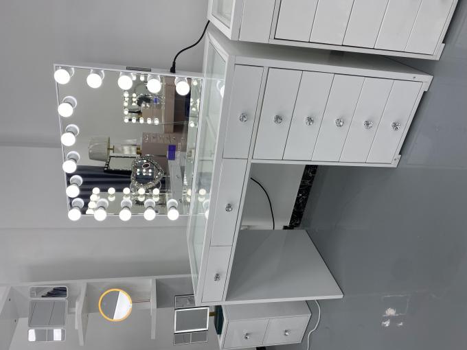 Y emballage table de dressing moderne avec miroir lumineux chambre à coucher vanité maquillage bureau miroirs à LED ensemble tiroirs vestiaires 6