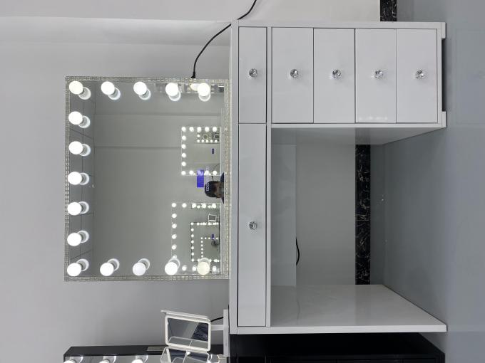 Y emballage table de dressing moderne avec miroir lumineux chambre à coucher vanité maquillage bureau miroirs à LED ensemble tiroirs vestiaires 7