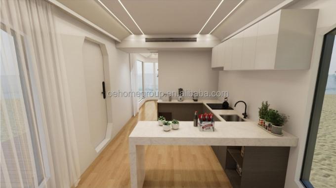 Maison préfabriquée Hôtel de luxe Villa modulaire 2 chambres Maison préfabriquée Espace de construction préfabriqué Capsule Cabines préfabriquées 8