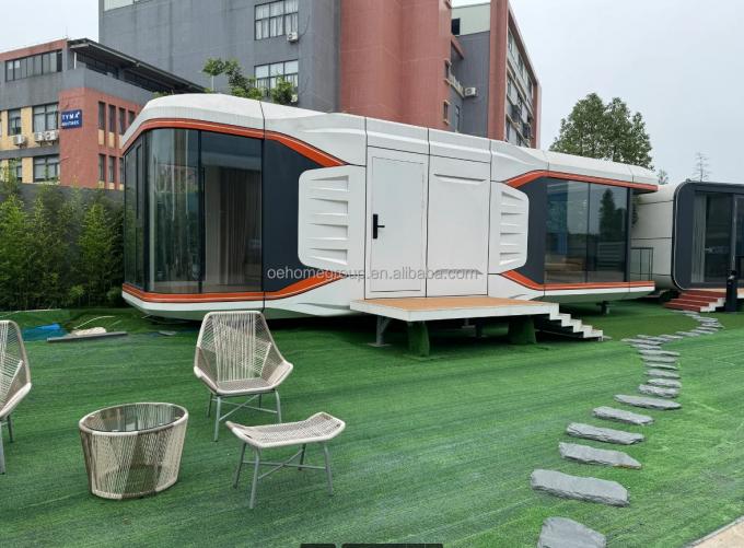 Maison préfabriquée Hôtel de luxe Villa modulaire 2 chambres Maison préfabriquée Espace de construction préfabriqué Capsule Cabines préfabriquées 21