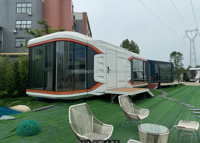 Maison préfabriquée Hôtel de luxe Villa modulaire 2 chambres Maison préfabriquée Espace de construction préfabriqué Capsule Cabines préfabriquées 22