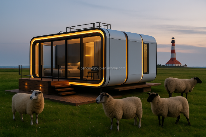 Maison de conteneurs modernes de luxe de 20 pieds Petite résidence Structure en acier préfabriquée Pour les hôtels Villas espace d'appartement 6
