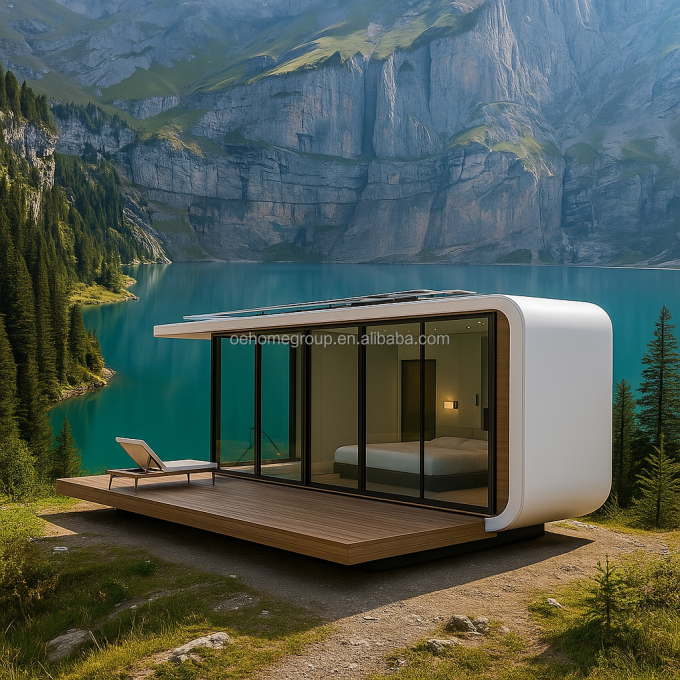 Modulaire 7 de luxe préfabriqué en acier intelligent petite capsule spatiale maison chambre capsule préfabriquée hôtel maison capsule extérieur 3