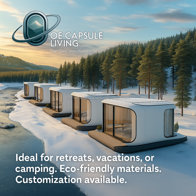 Maison de camping extérieure à système intelligent, maison mobile, espace, pièce préfabriquée, capsule spatiale 3