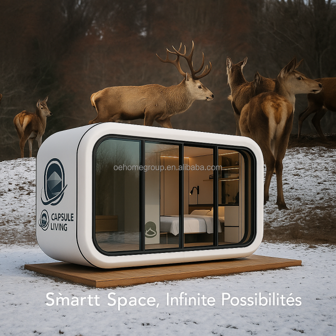 Maison de camping extérieure à système intelligent, maison mobile, espace, pièce préfabriquée, capsule spatiale 6