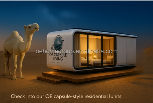Maisons modulaires préfabriquées de luxe, hôtel de villégiature, cabine Apple résistante au vent, maison capsule 7