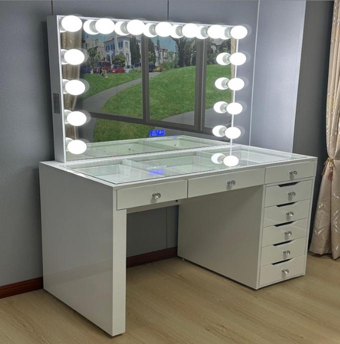 Coiffeuses de chambre à coucher américaines, table de maquillage, coiffeuse avec miroir, coiffeuse cosmétique pour filles 8