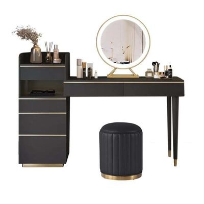 Table à linge de chambre Table à linge moderne avec miroir LED et tiroirs en MDF