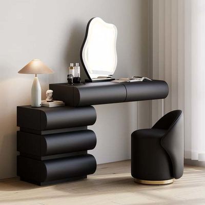 Tableau de maquillage en bois flottant avec miroir LED