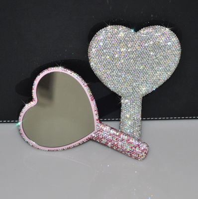 Petit miroir d'agrandissement portable pour le maquillage au diamant