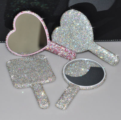 Rhinestone Voyage de cœur Portable Vanité miroir maquillage