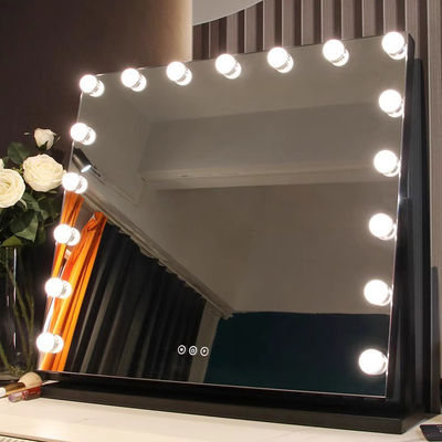Miroirs de vanité éclairés carrés Miroir de maquillage rechargeable