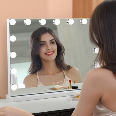 Le miroir de vanité de Hollywood à LED chrome moderne magnifié avec des lumières