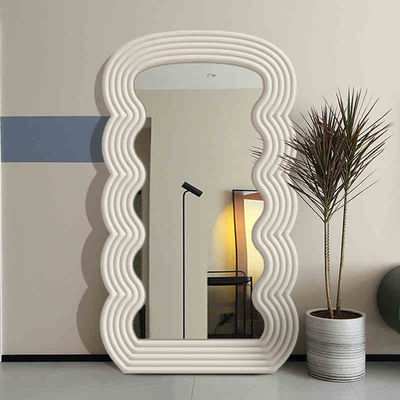 Miroir blanc ondulé de longueur complète 71x32 Miroir à voûte pour chambre et salon
