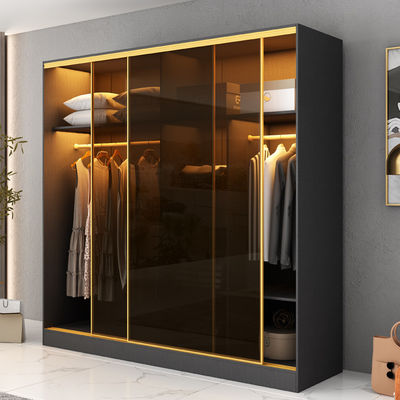 Armoire de chambre à coucher moderne Armoire avec portes coulissantes en verre