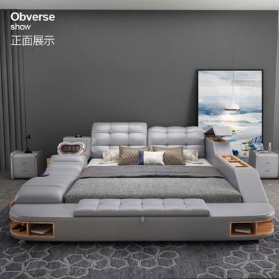 Le lit en cuir de luxe est un lit tapissé de design moderne