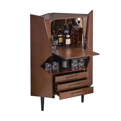 Commercial Counter d'armoire de bois de coin de boissons alcoolisées pour l'affichage du vin alcoolisé