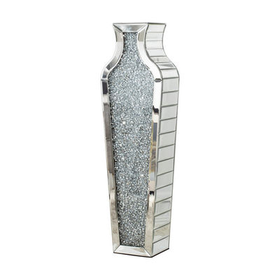 Décoration de la maison Meubles miroirs Vase de sol haut Cristal de verre transparent Pour le mariage