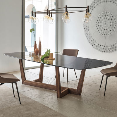 Table à manger en pierre de marbre à 8 à 10 places