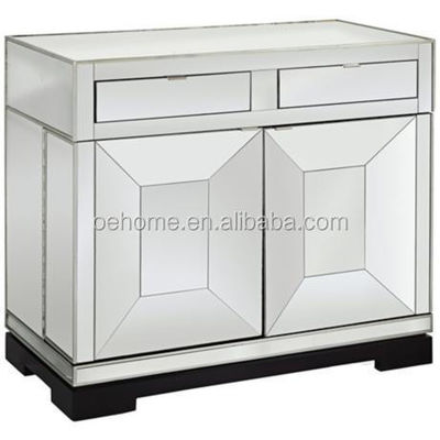 Armoire à buffet à miroirs en cristal à 2 portes moderne