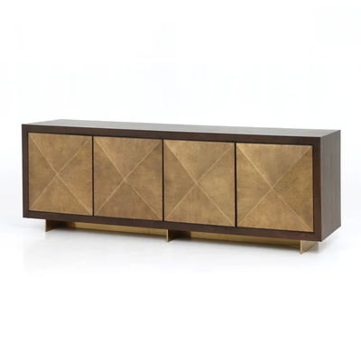 Armoire de buffet en bois massif noir